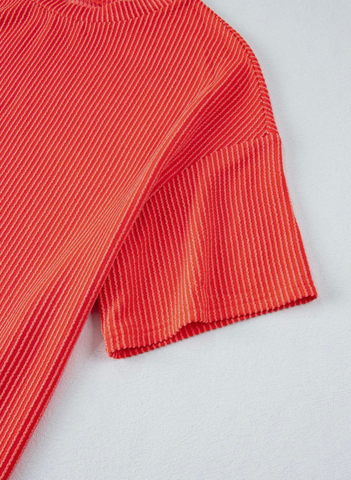 Orange Ribbed Loose Fit Set