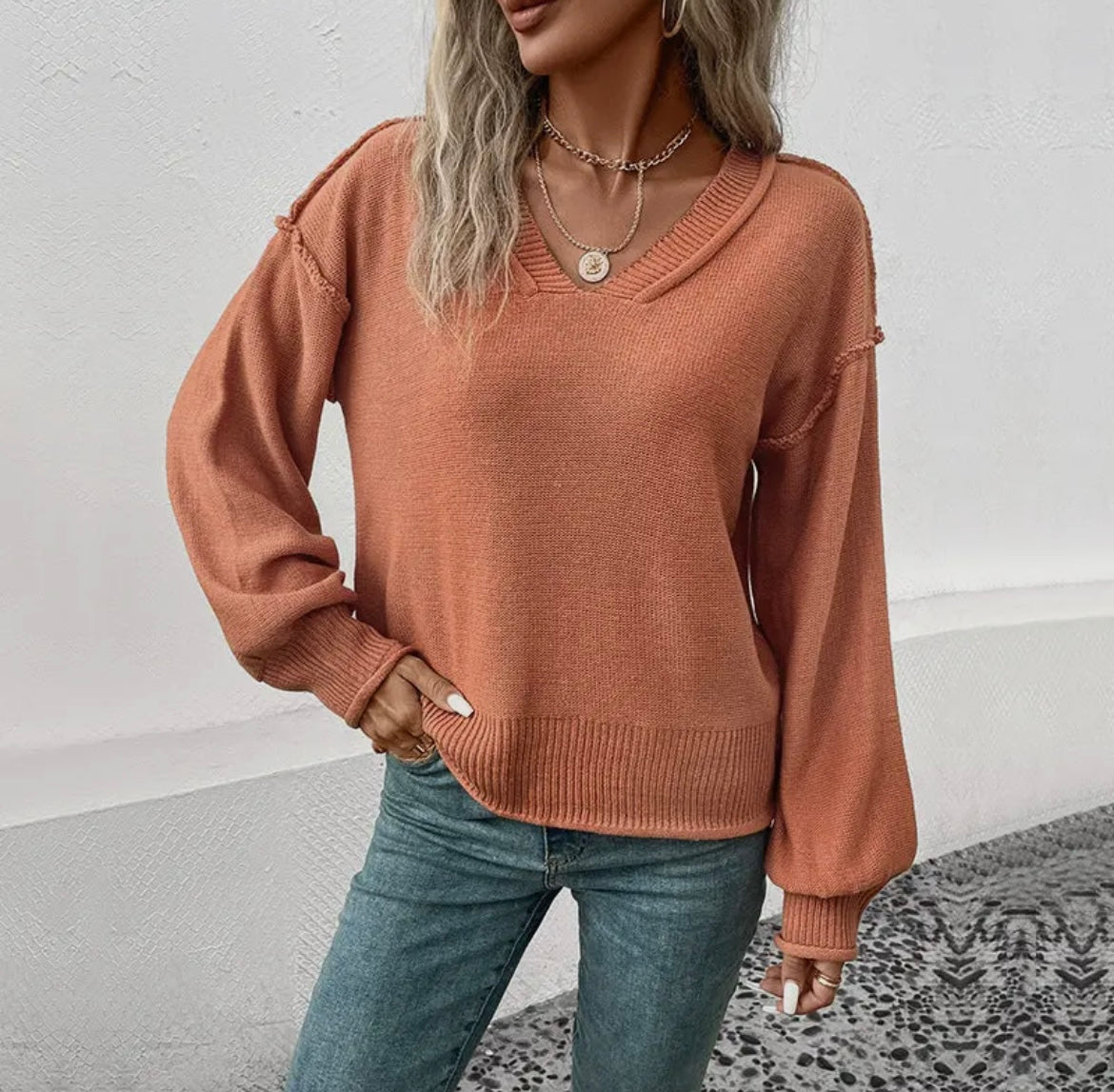 Mahogany Long Sleeve Sweater