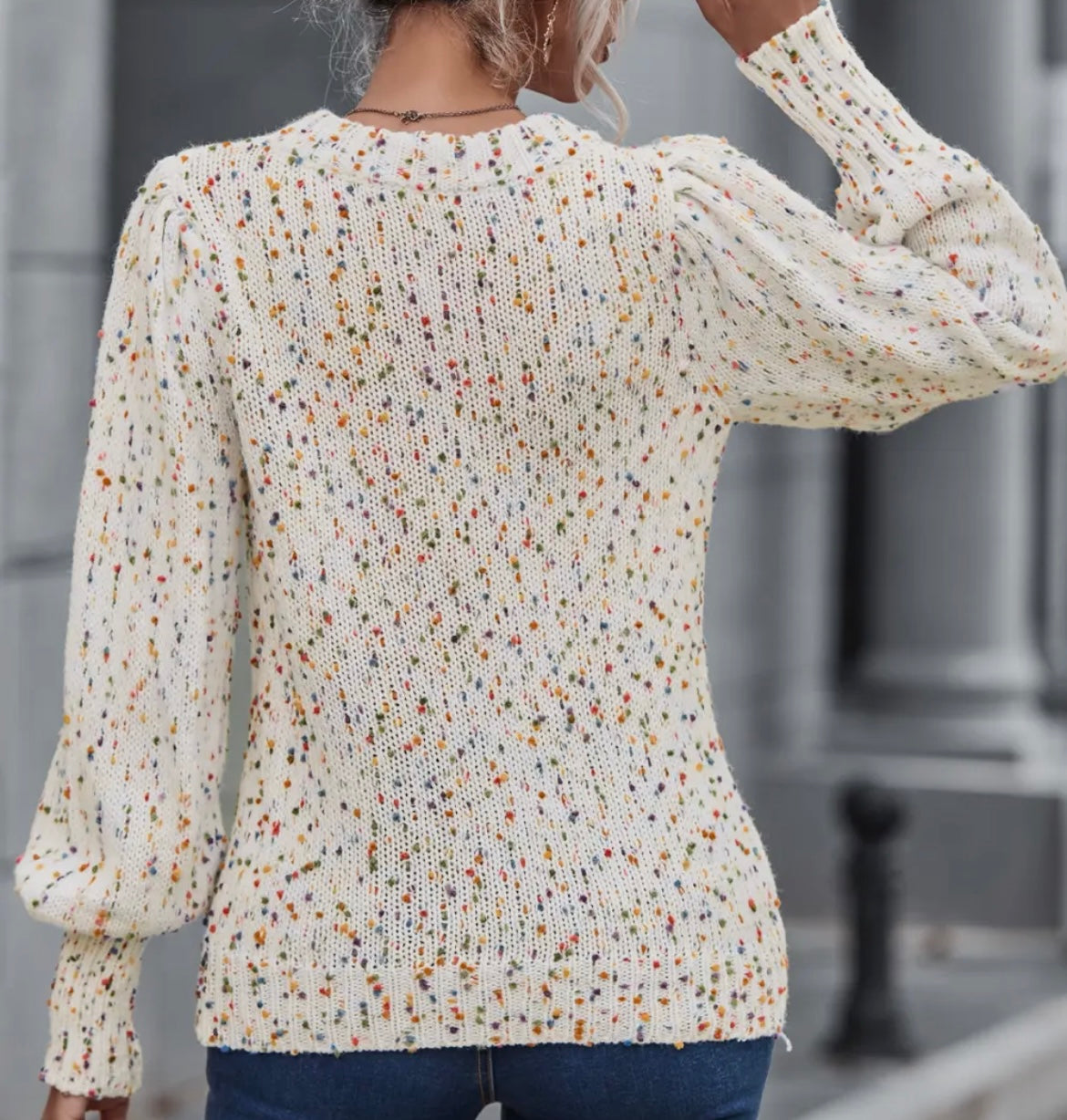 Colorful Dots Cable Knit Sweater