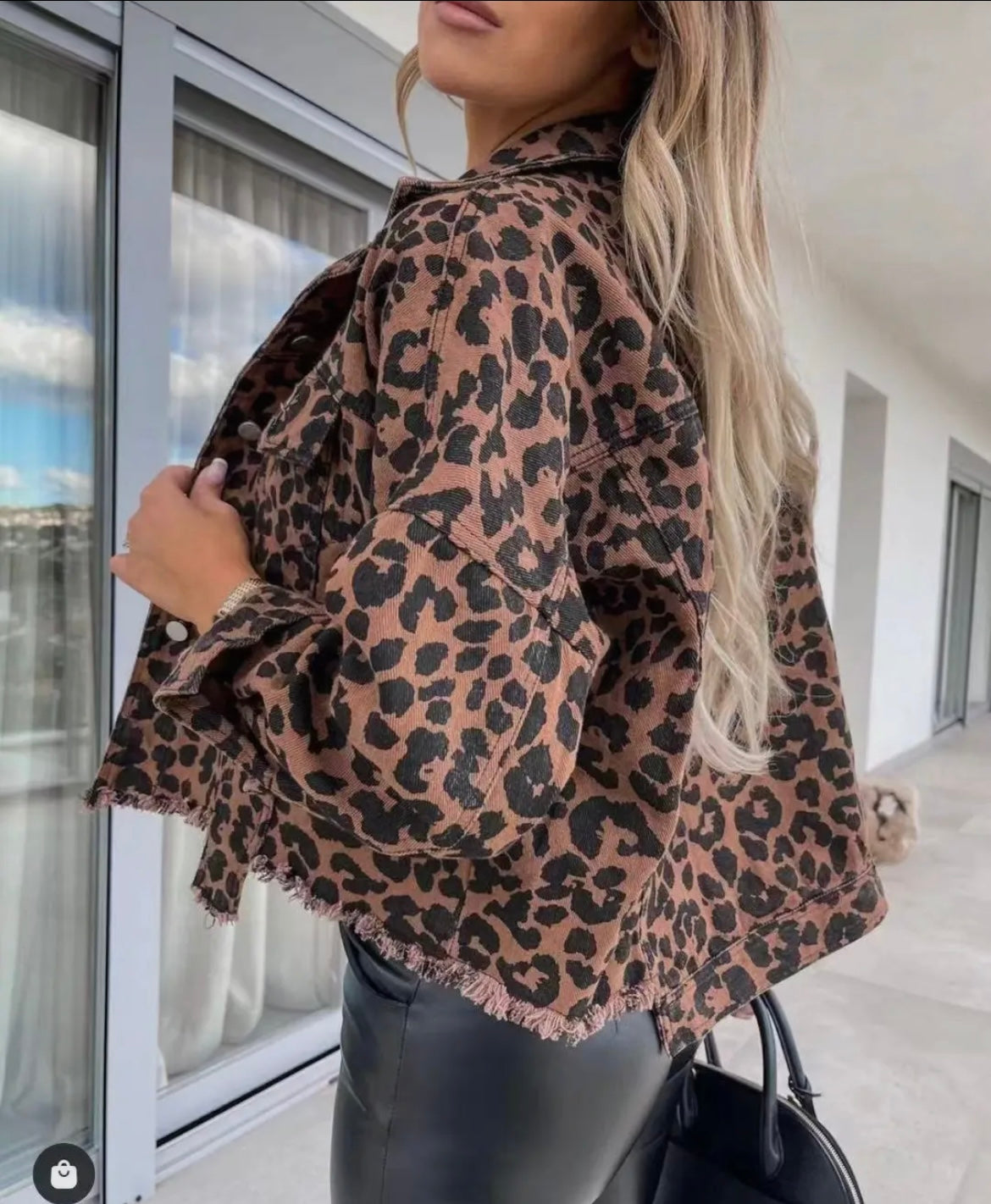 Leopard Denim Jacket