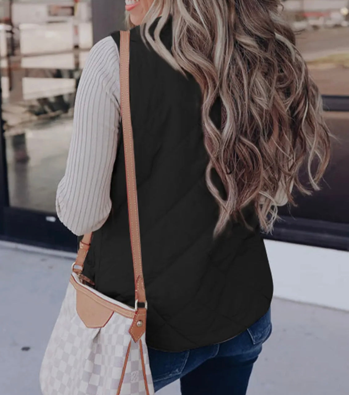 Black Fleece Lined Reversible Vest