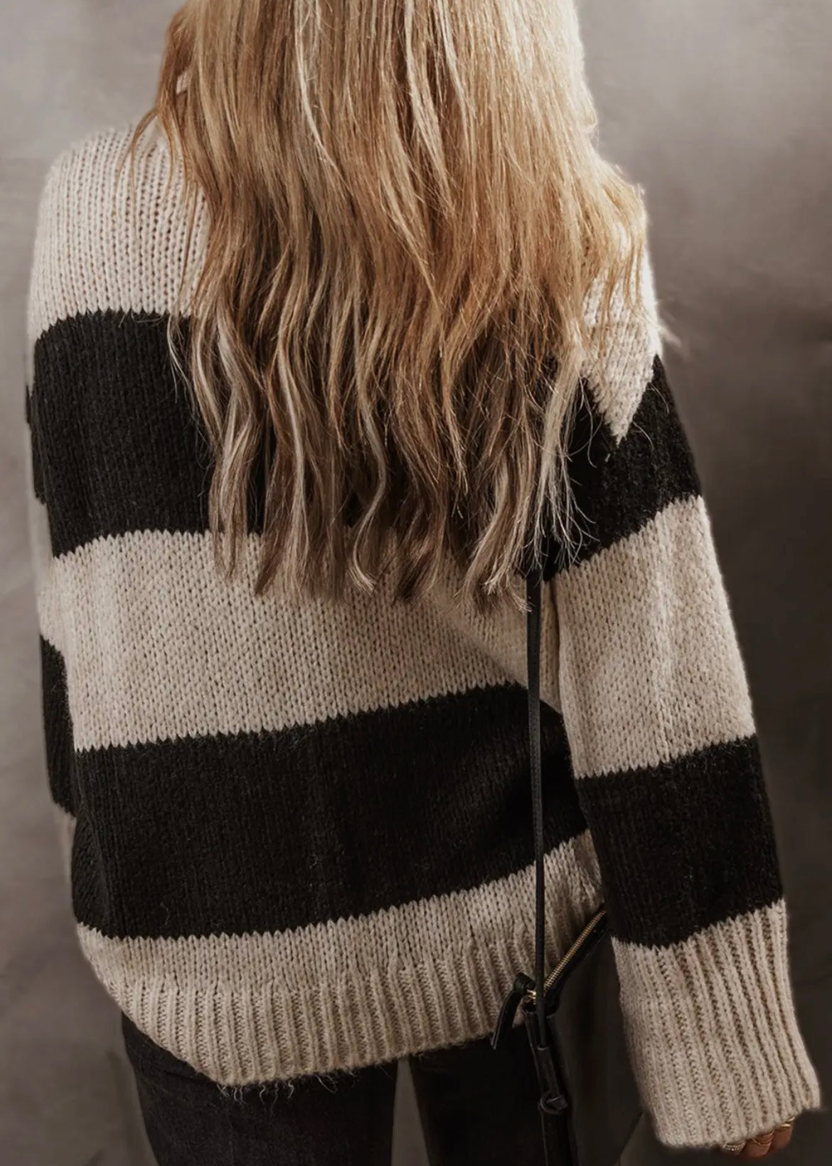 Colorblock Pullover Loose Sweater