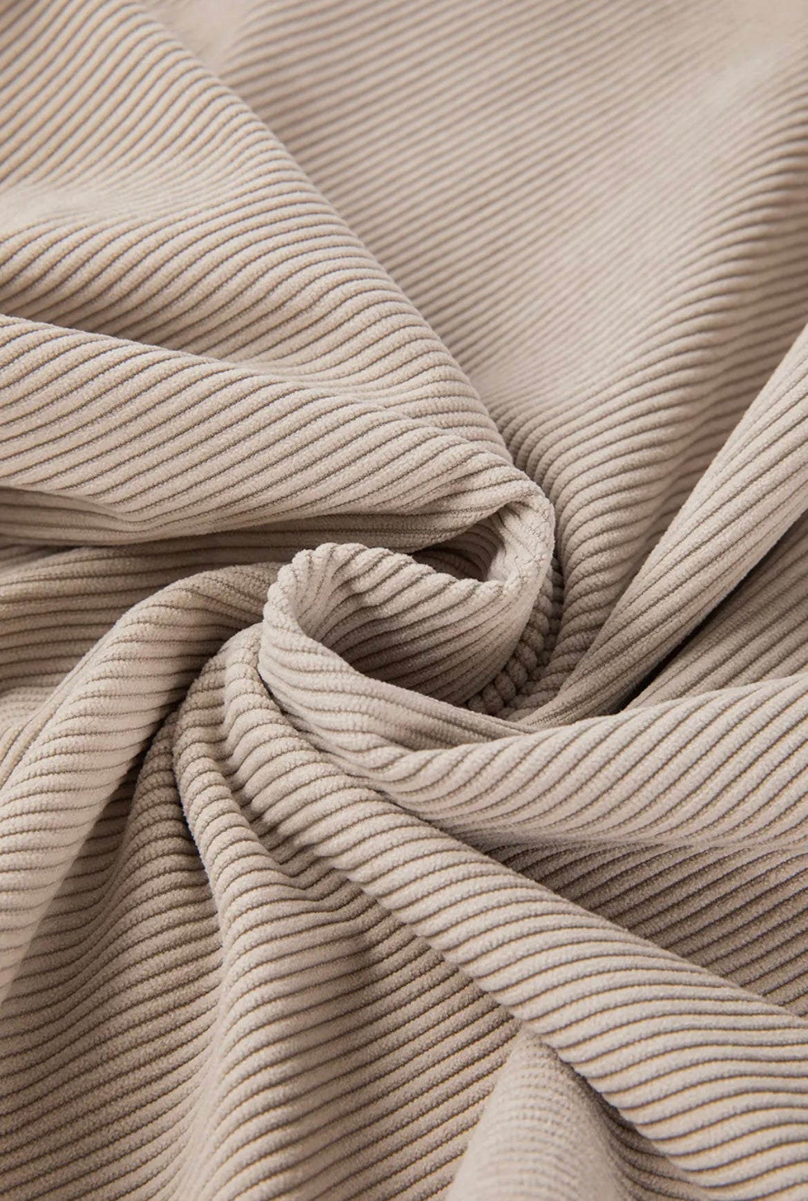 Apricot Long Sleeve Ribbed Corded Oversized Sweatshirt