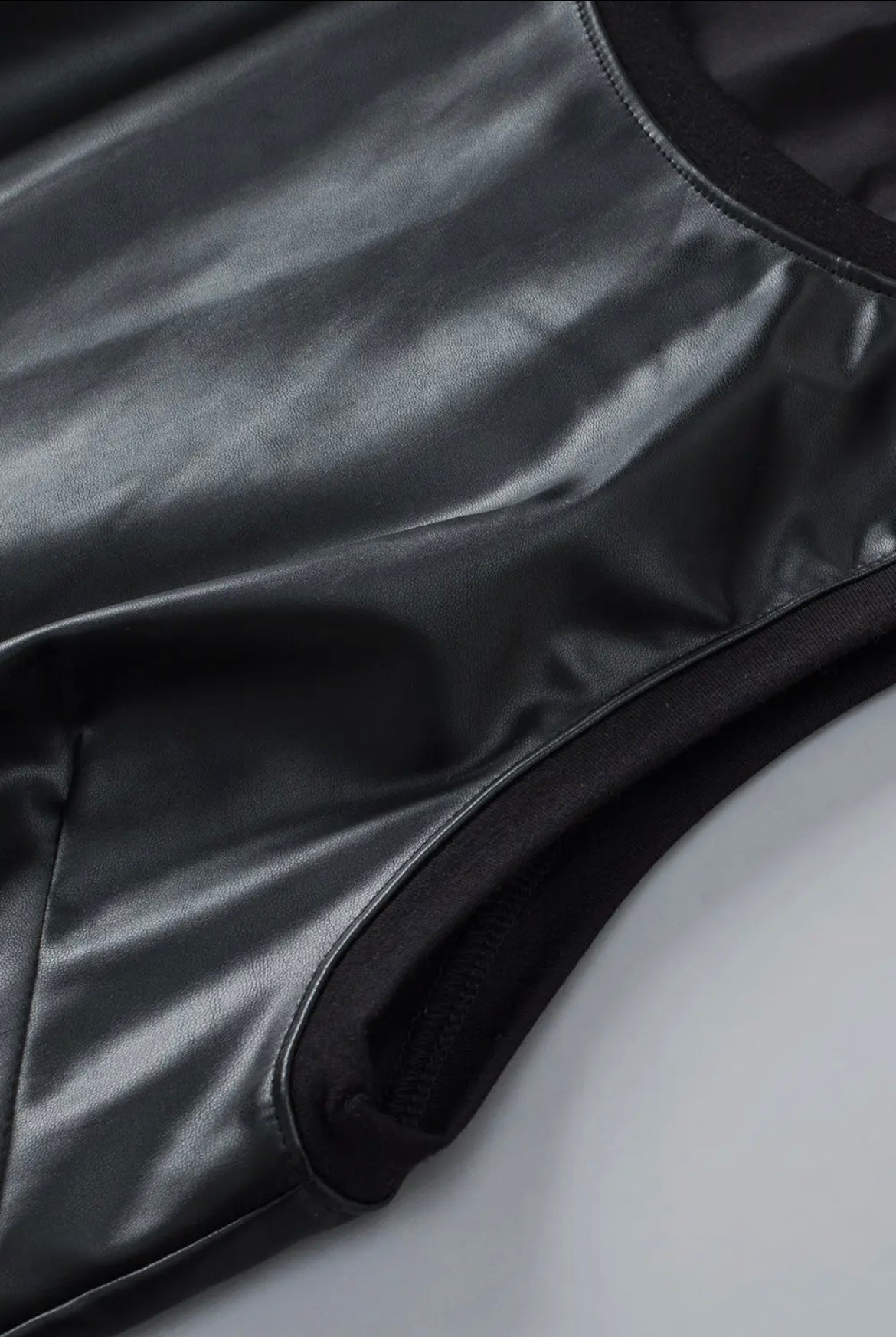 Black Faux Leather Top