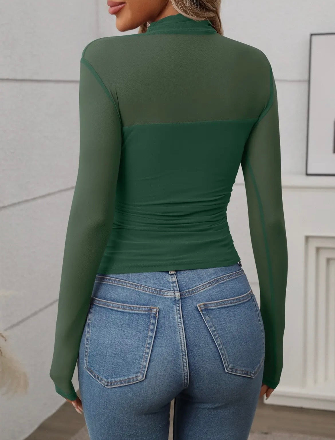 Green Mesh Blouse