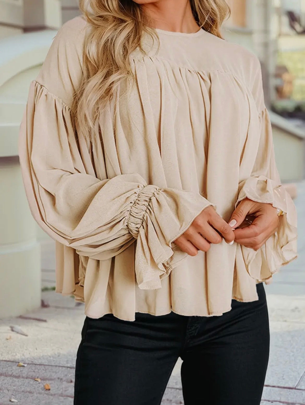 Ruffle Long Sleeve Blouse