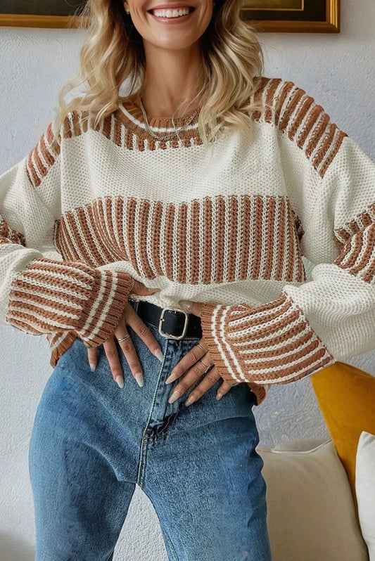 Brown Striped Sweater