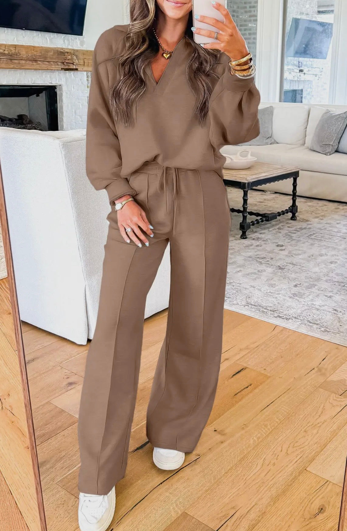 Brown Sweatpants Set