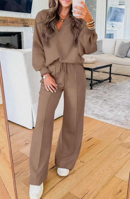 Brown Sweatpants Set