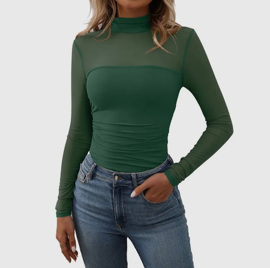 Green Mesh Blouse