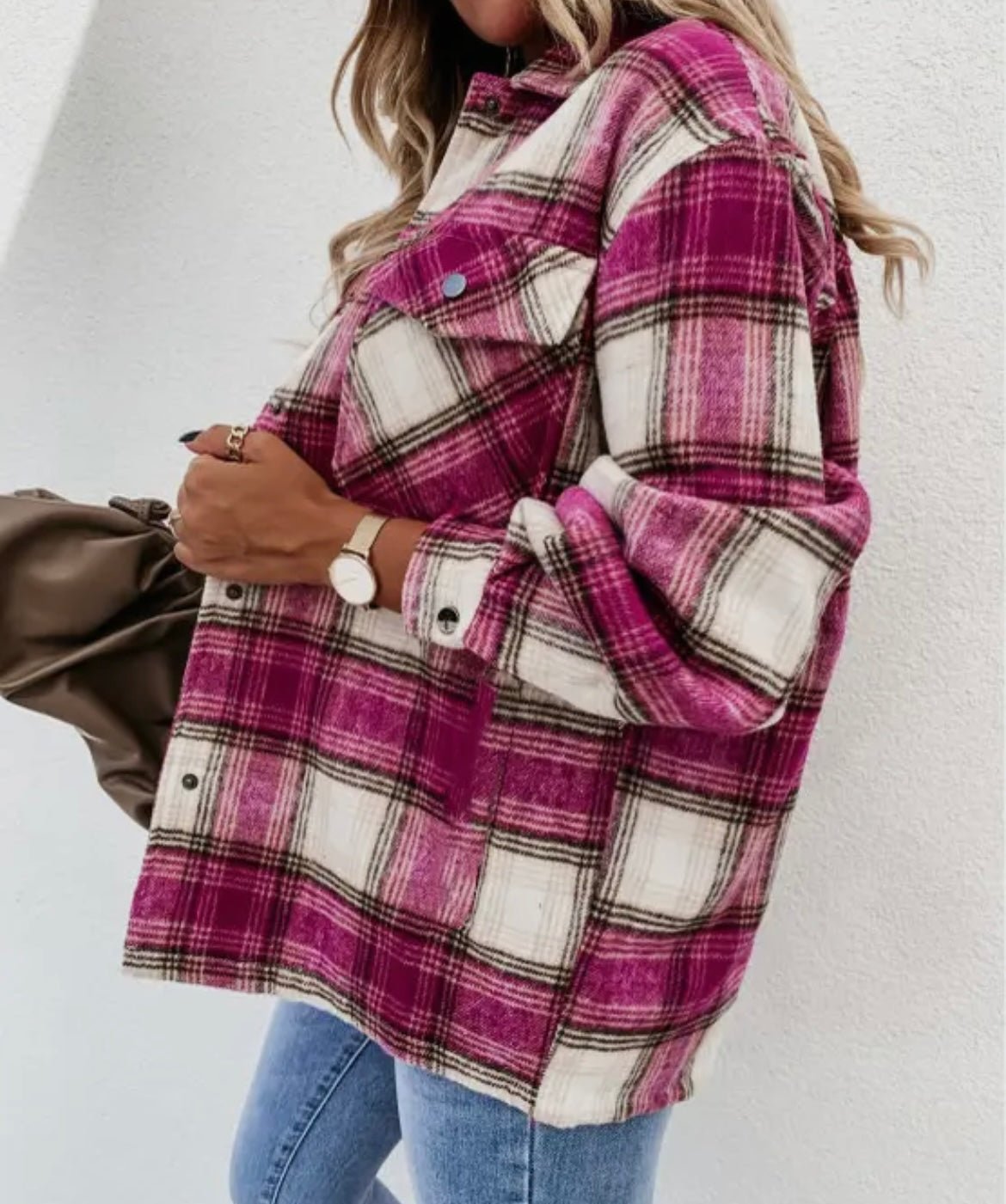 Pink Plaid Shacket