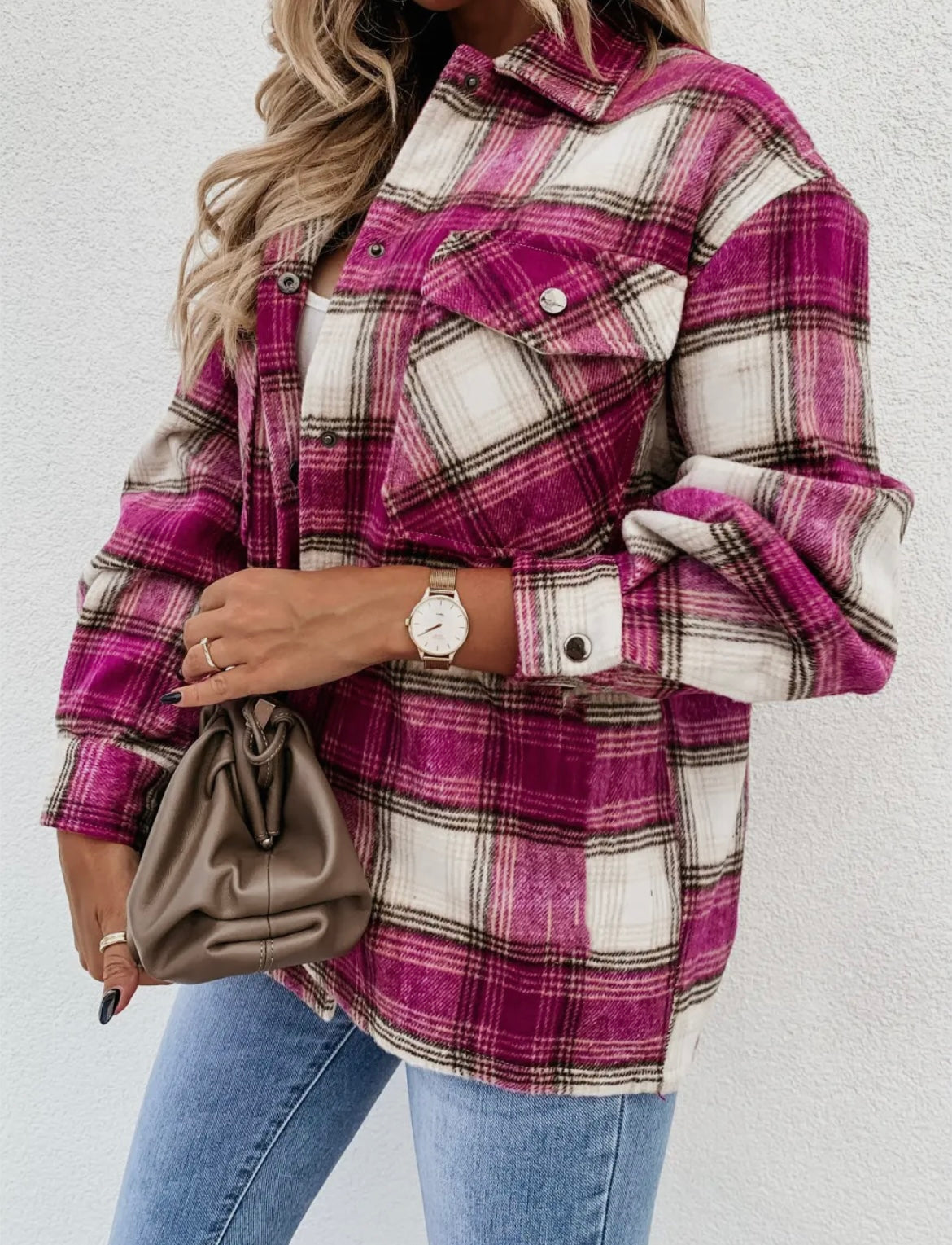 Pink Plaid Shacket
