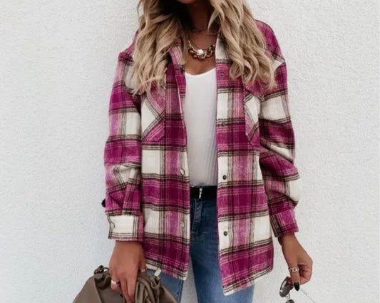 Pink Plaid Shacket